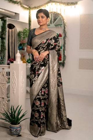 Exclusive black khaddi georgette