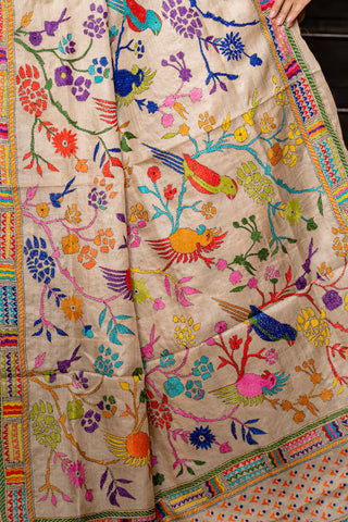 kantha stitch with all over intricate