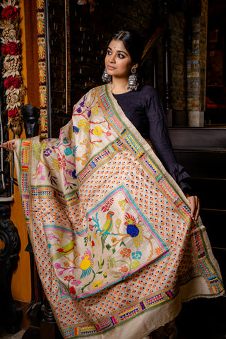 kantha stitch with all over intricate