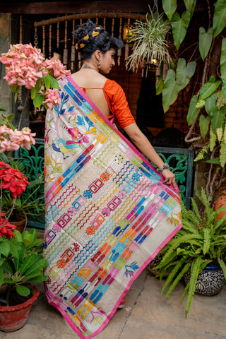 Kantha stich with full work in multiple colours